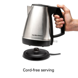 1 Liter Electric Kettle, Tea and Hot Water Heater, Stainless Steel, Cordless Serving